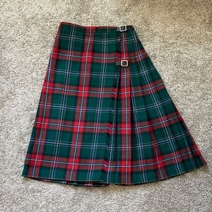 Lochcarron Scotland Scottish Kilt Plaid Wool Skirt With Pin approx 28" Waist